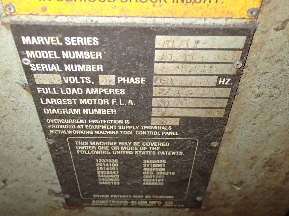 Marvel/armstrong-blum Mfg. Co. Vertical Bandsaw