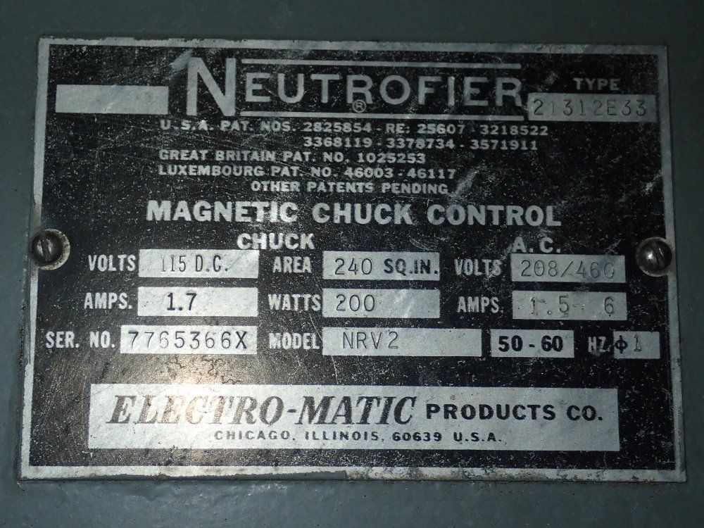 Gallmeyer Surface Grinder