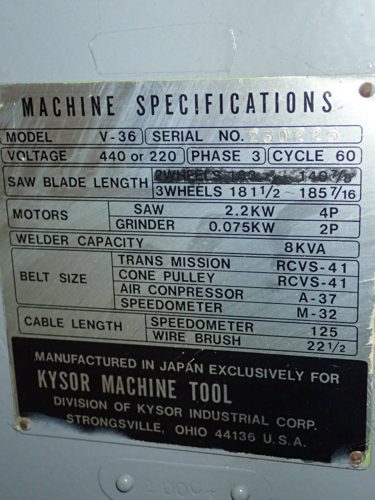 Johnson - Amada Vertical Band Saw