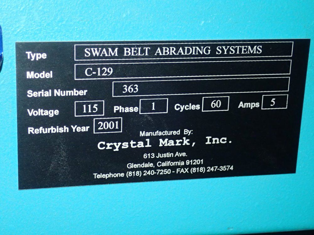 Crystal Mark Abrading Machine