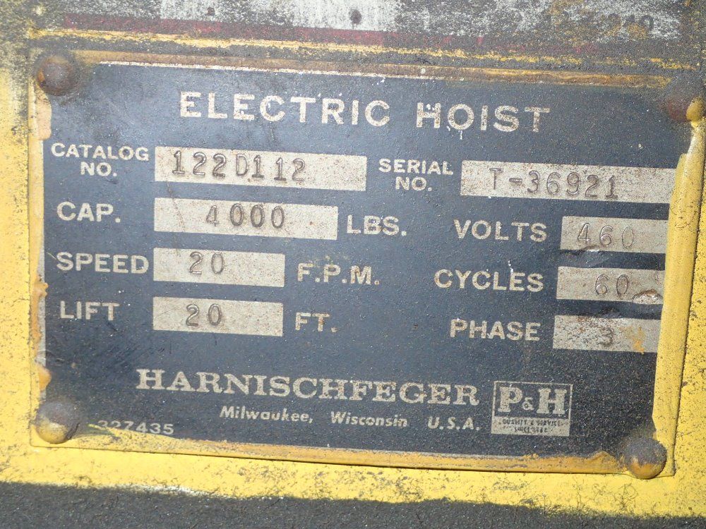 Harnischfeger/p&h Electric Hoist