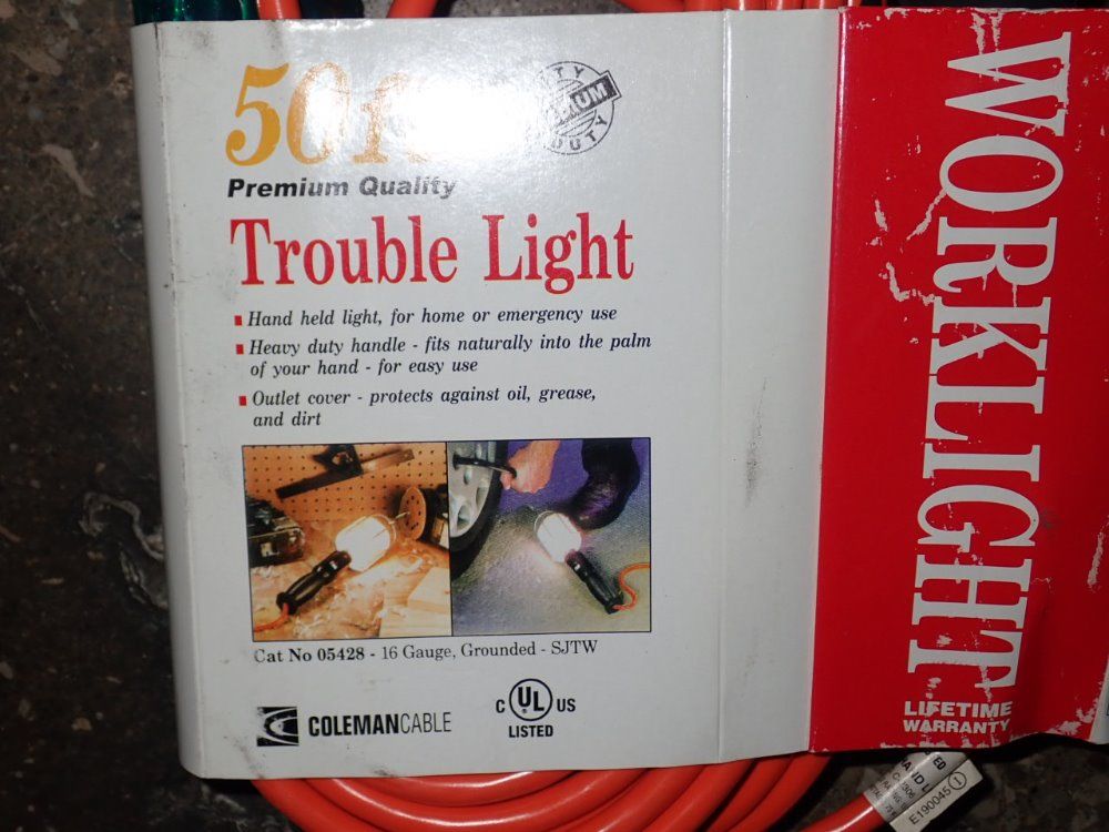Coleman Cable 50 Foot Extension Trouble Light