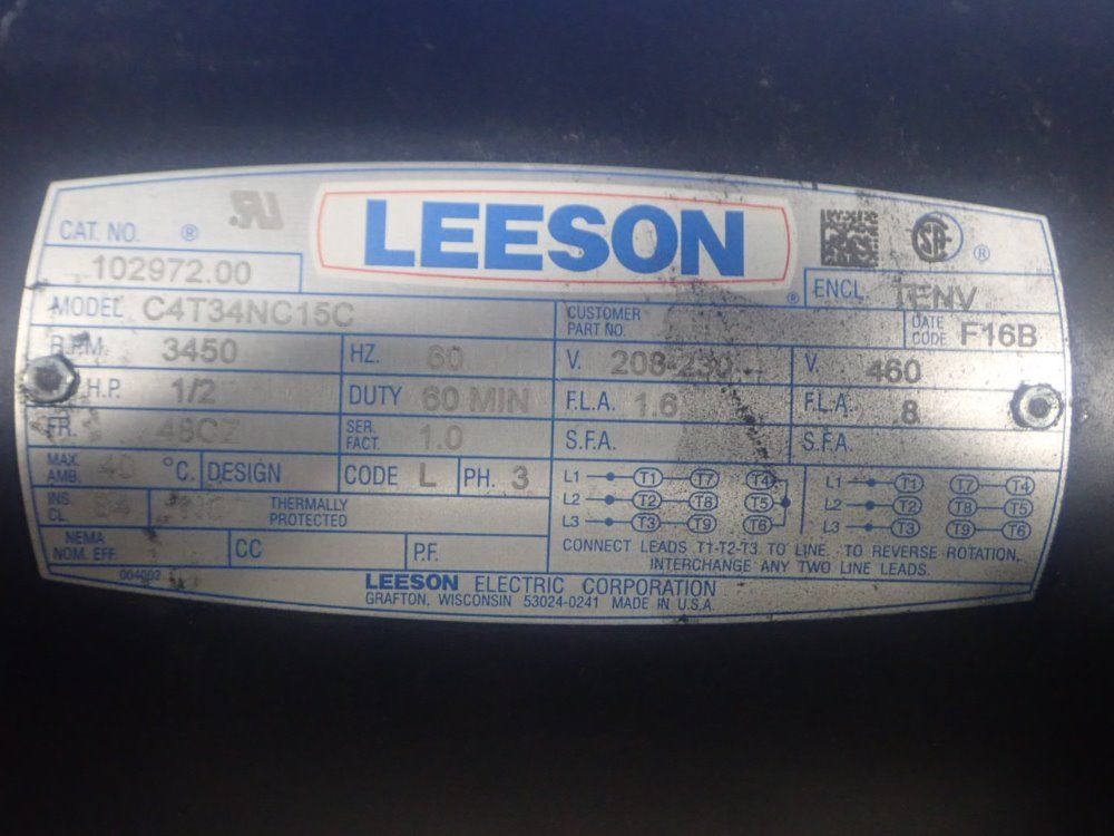 Stillwater / Leeson Motor W/ Fixture