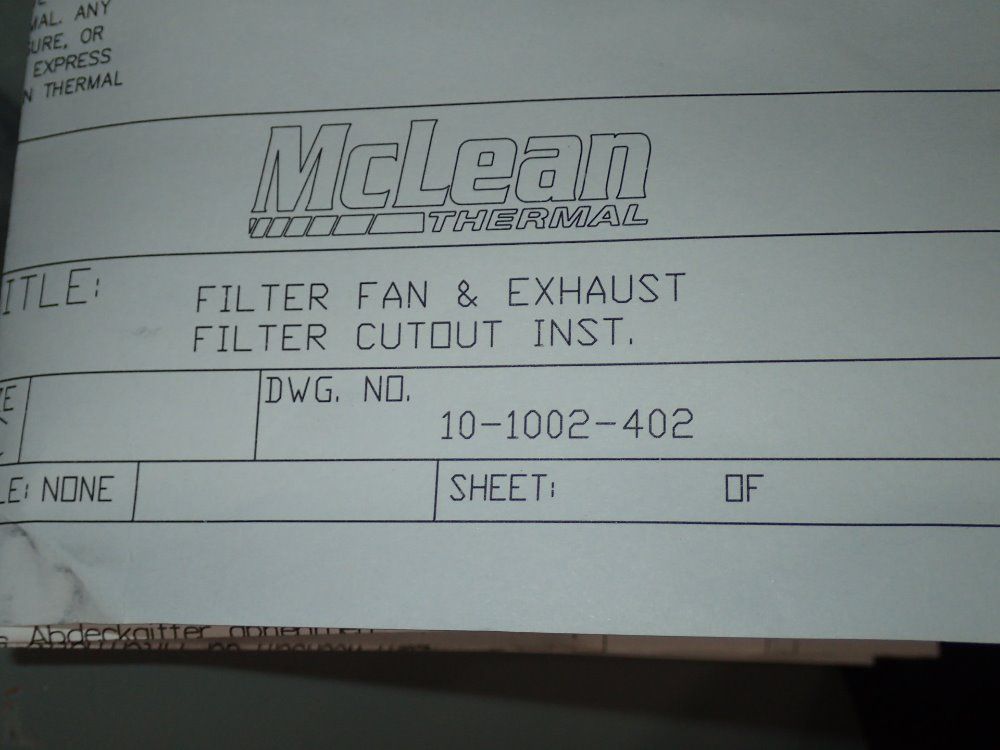 Mclean Thermal Filter Fan/ Exhaust Filter