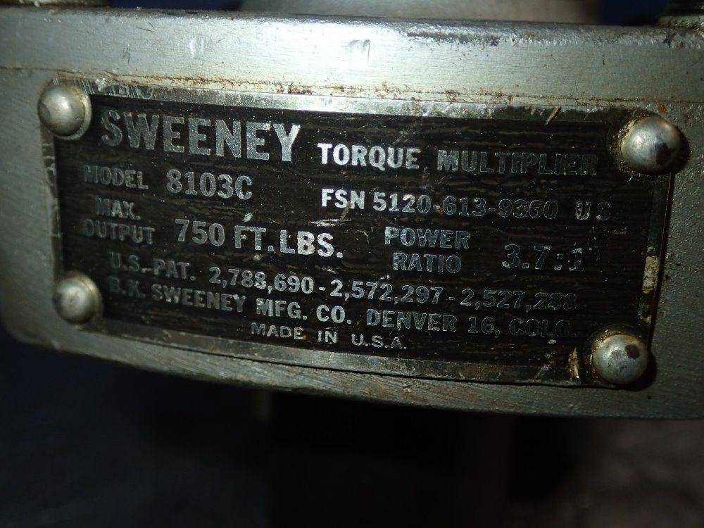 Sweeny Torque Multiplier Power Wrench