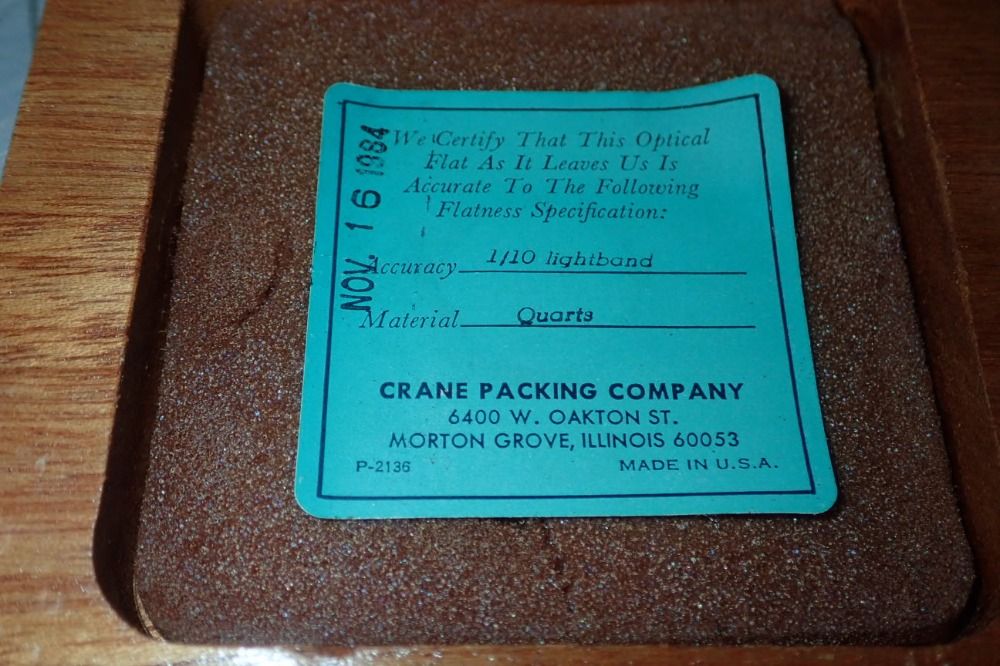 Crane Packing Co. Optical Flat