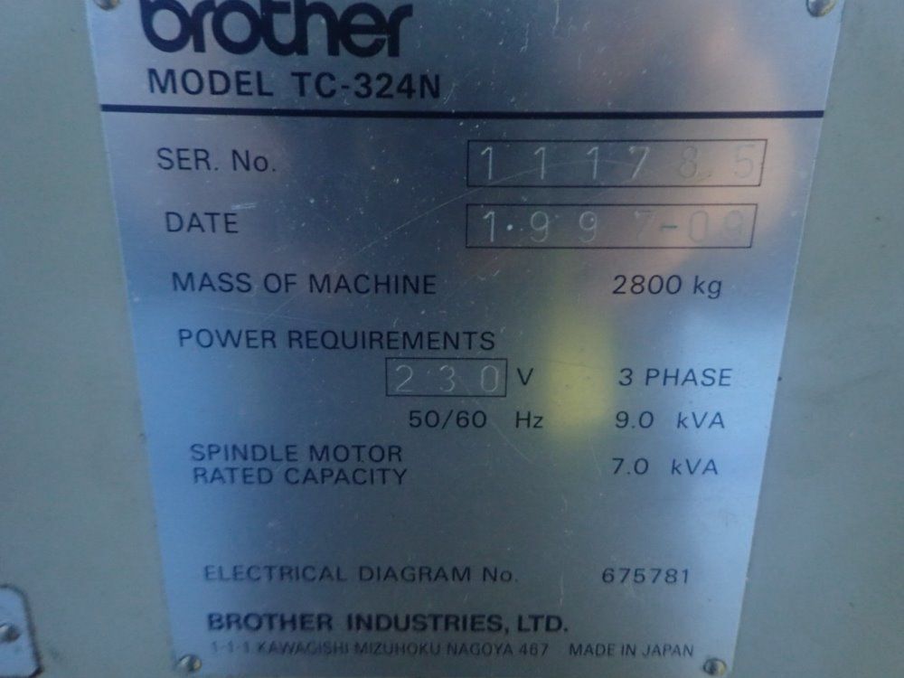 Brother 12" X 19" Tc-324 Cnc Tapping Center - Tc-324