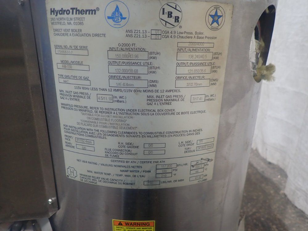 Hydrotherm Natural Gas Boiler