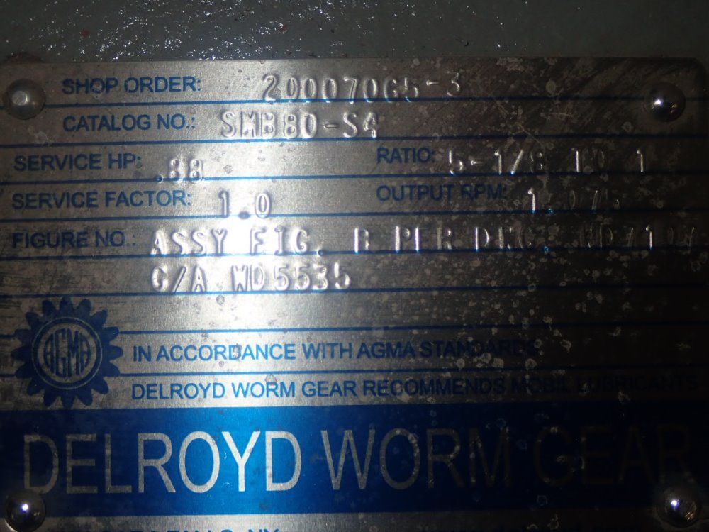 Delroyd/nuttall Gear Worm Gear