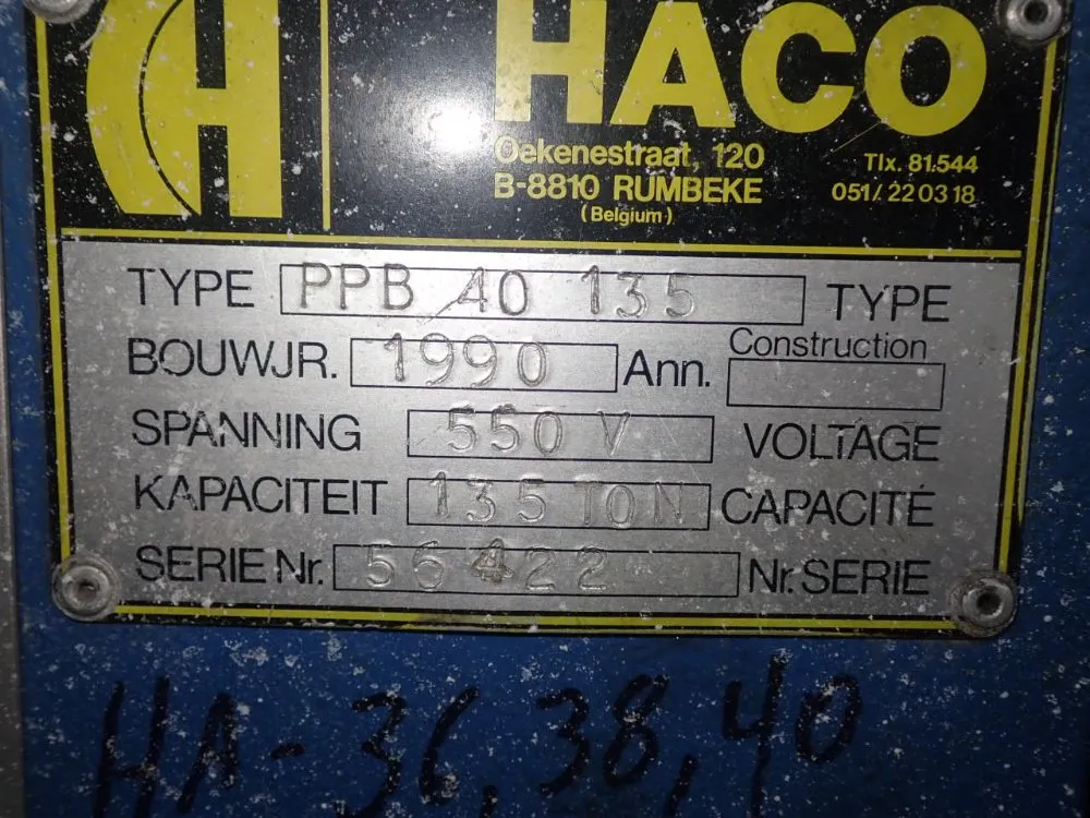 Haco 161", 135 Ton Press Brake - Ppb 40 135