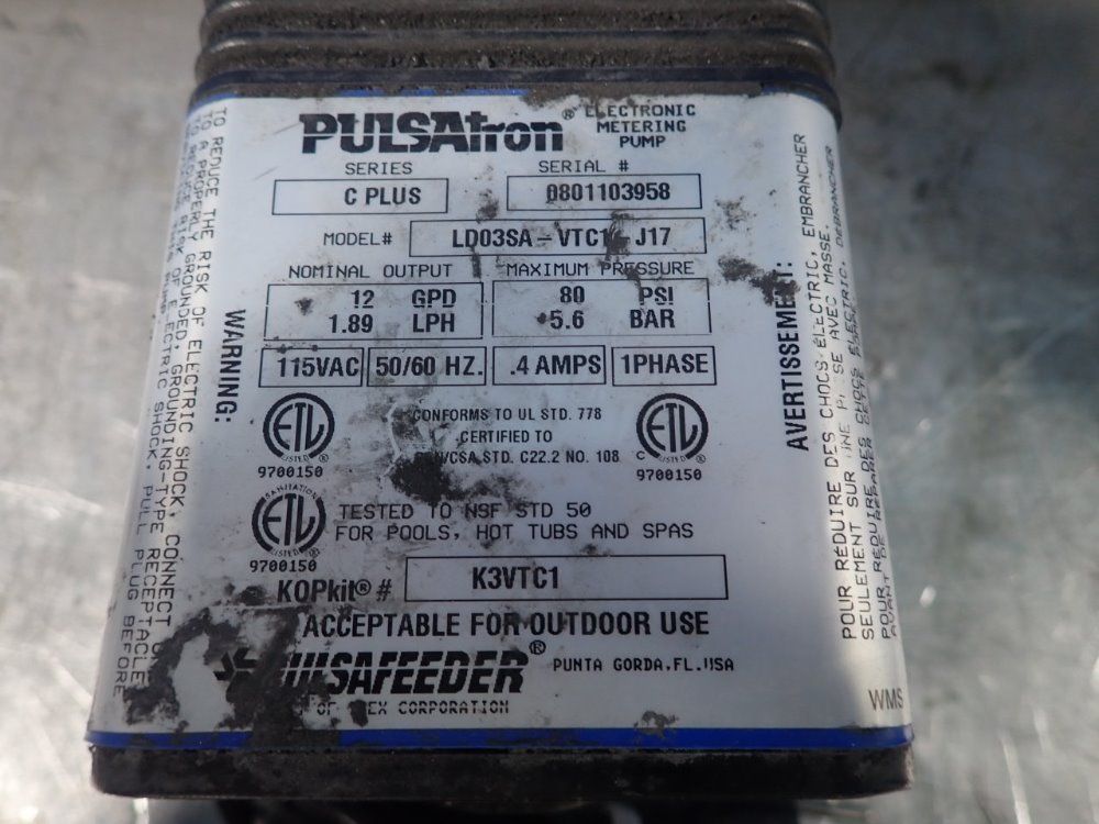 Pulsatron Electrinic Metering Pump