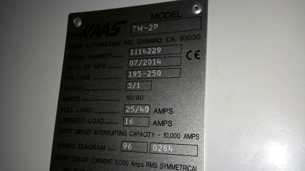 Haas Tm-2p Cnc Vertical Machining Center - Tm-2p