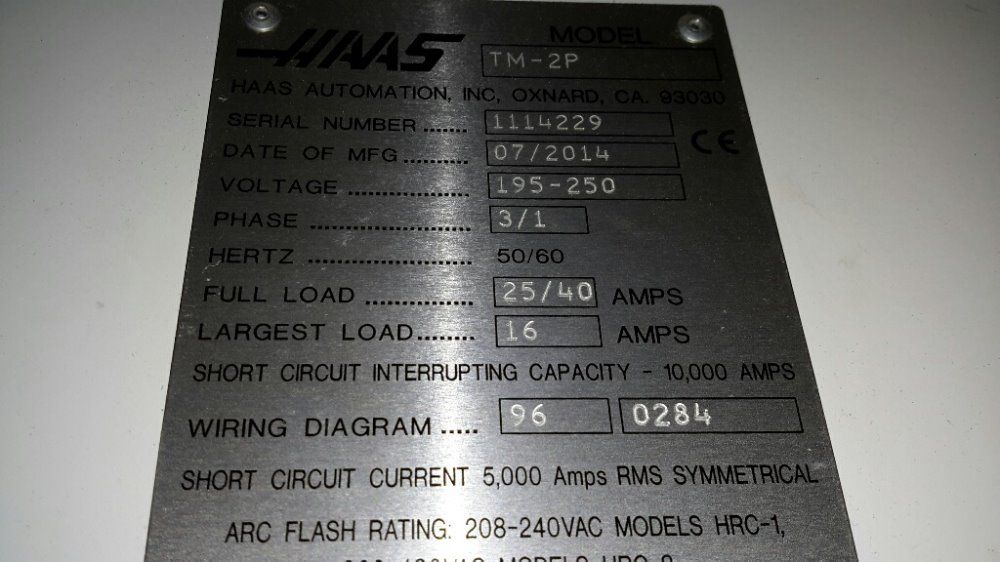 Haas Tm-2p Cnc Vertical Machining Center - Tm-2p