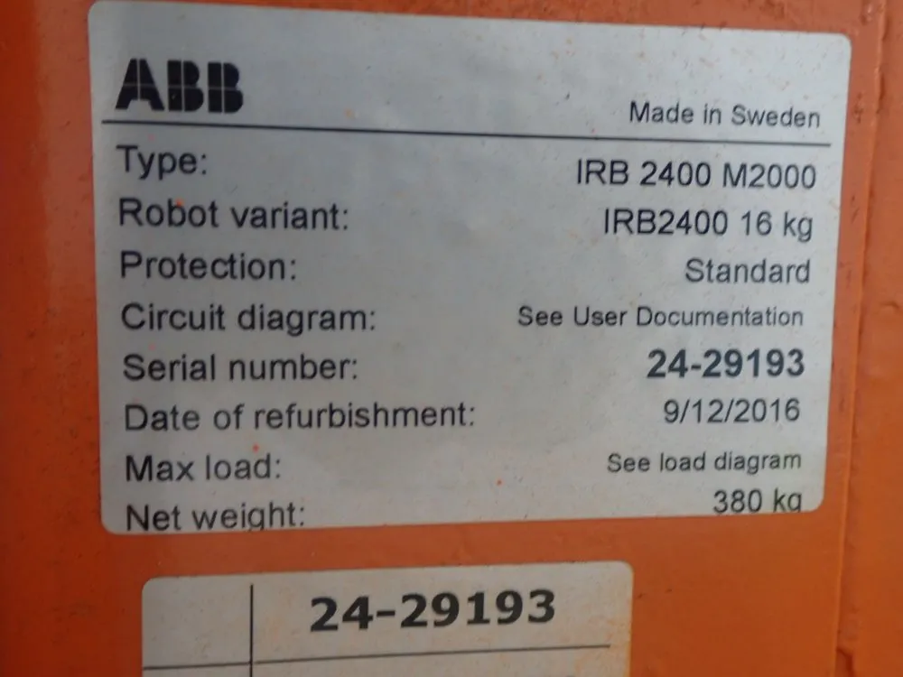 Abb Irb 2400 M2000 Robot - Irb 2400 M2000
