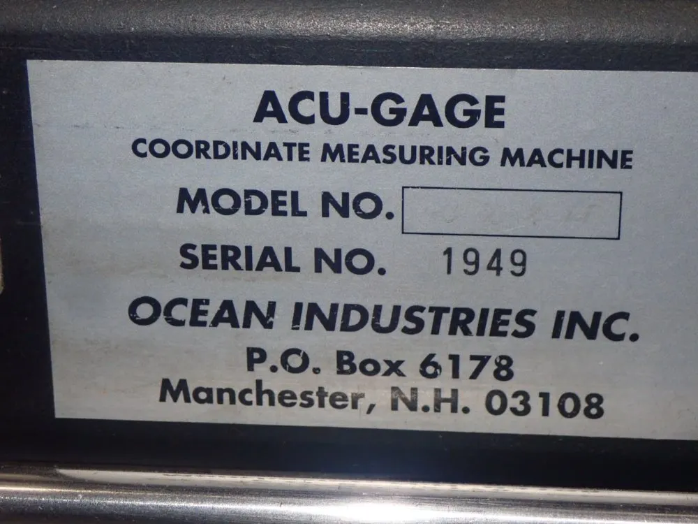Ocean Industries Cordinate Measuring Machine