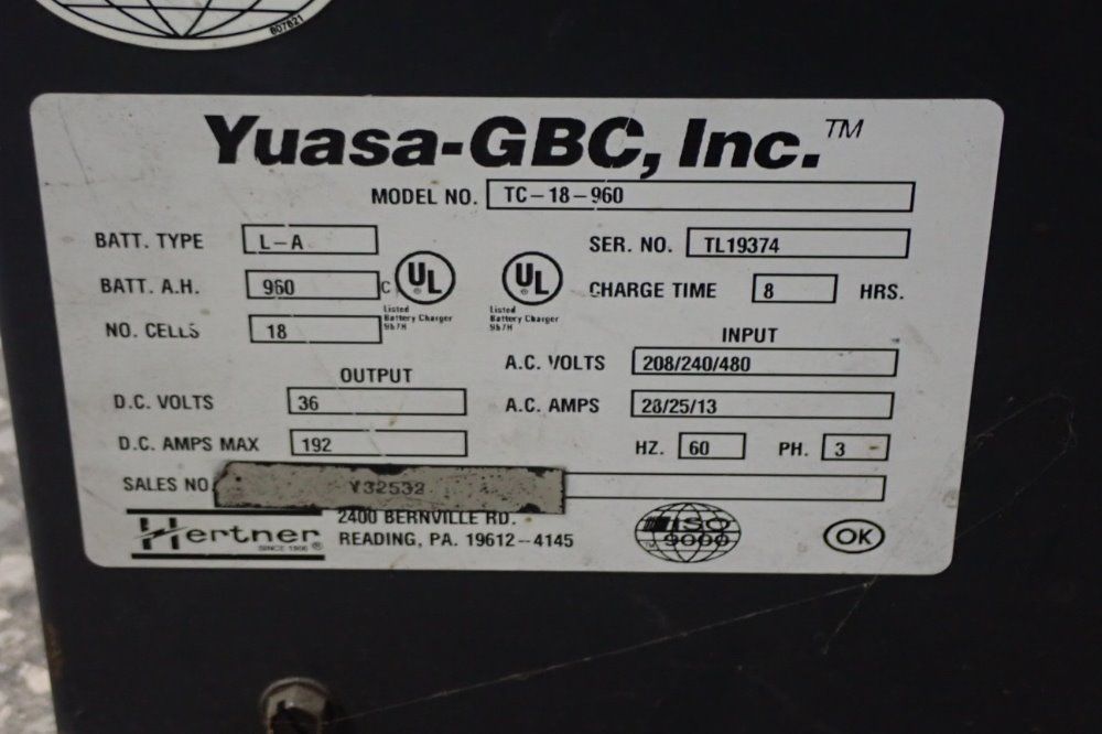 Yuasa Gbc Inc Battery Charger