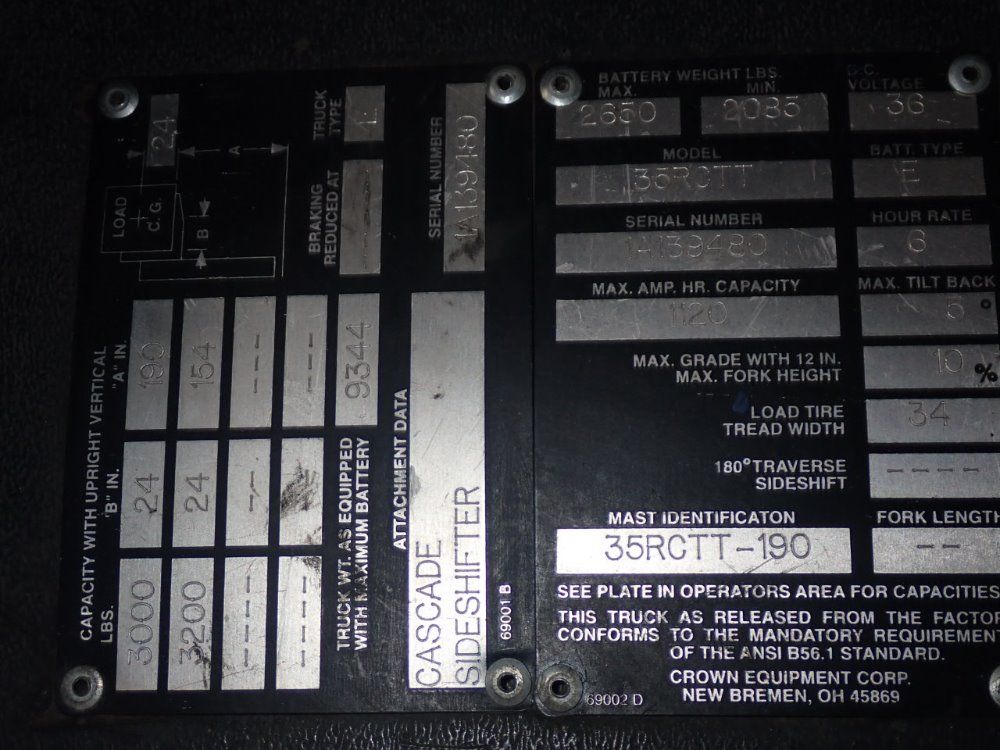 Crown 3200 Lbs 35rctt Stand Up Fork Lift - 35rctt