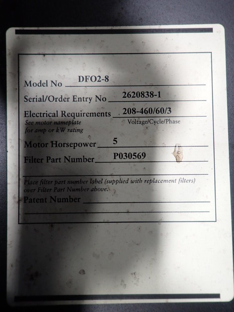 Donaldson Torit 5 Hp Dust Collector - Df02-8