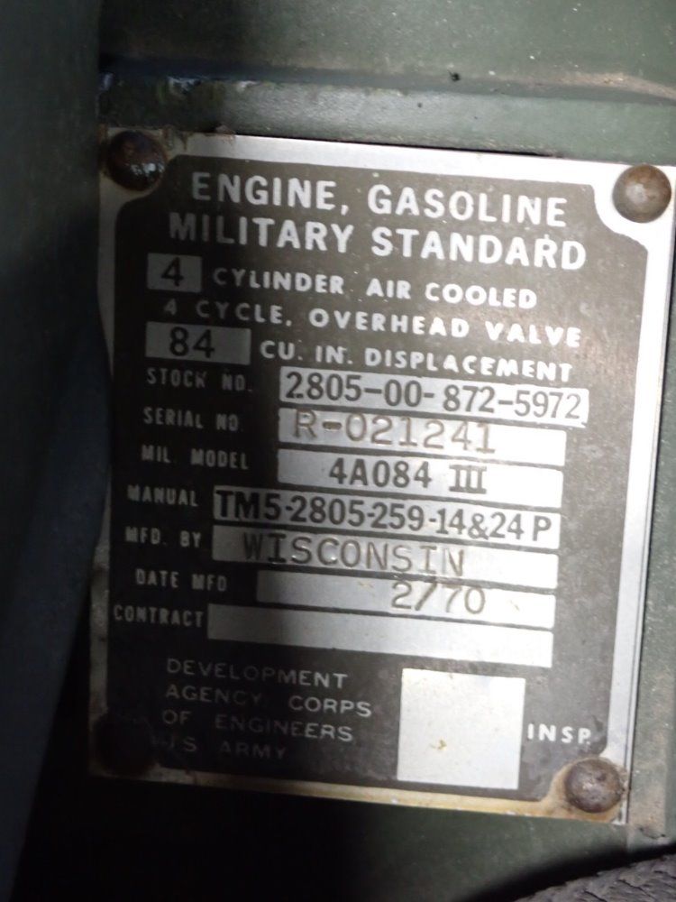 U S Army 10 Kw Mep-018a Generator/gas Engine - Mep-018a