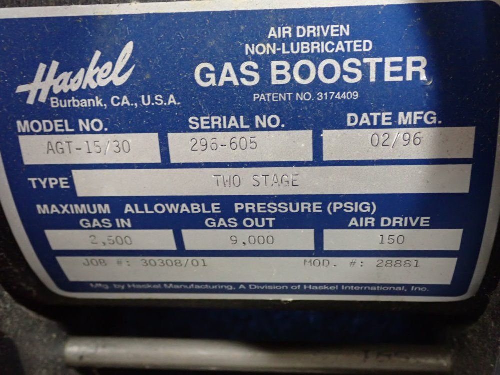 Haskel Gas Compressor