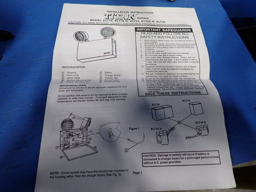 Lethonia Lighting 16 Watts Battery Powered Emergency Lighting Unit - Elt16