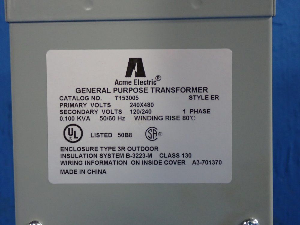 Acme Electric Transformer - T153005