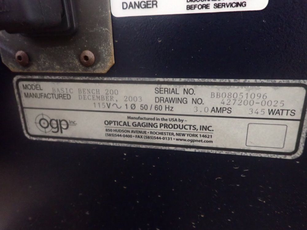 Ogp 16" Dia Basic Bench 200 Optical Comparator - Basic Bench 200
