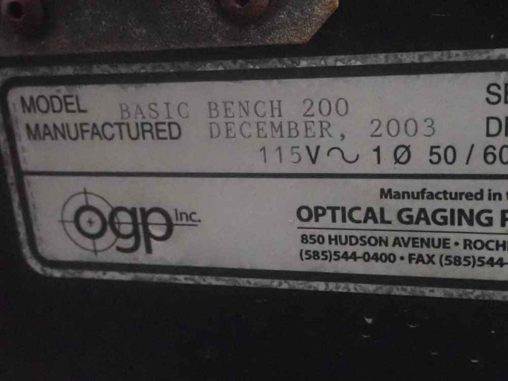 Ogp 16" Dia Basic Bench 200 Optical Comparator - Basic Bench 200