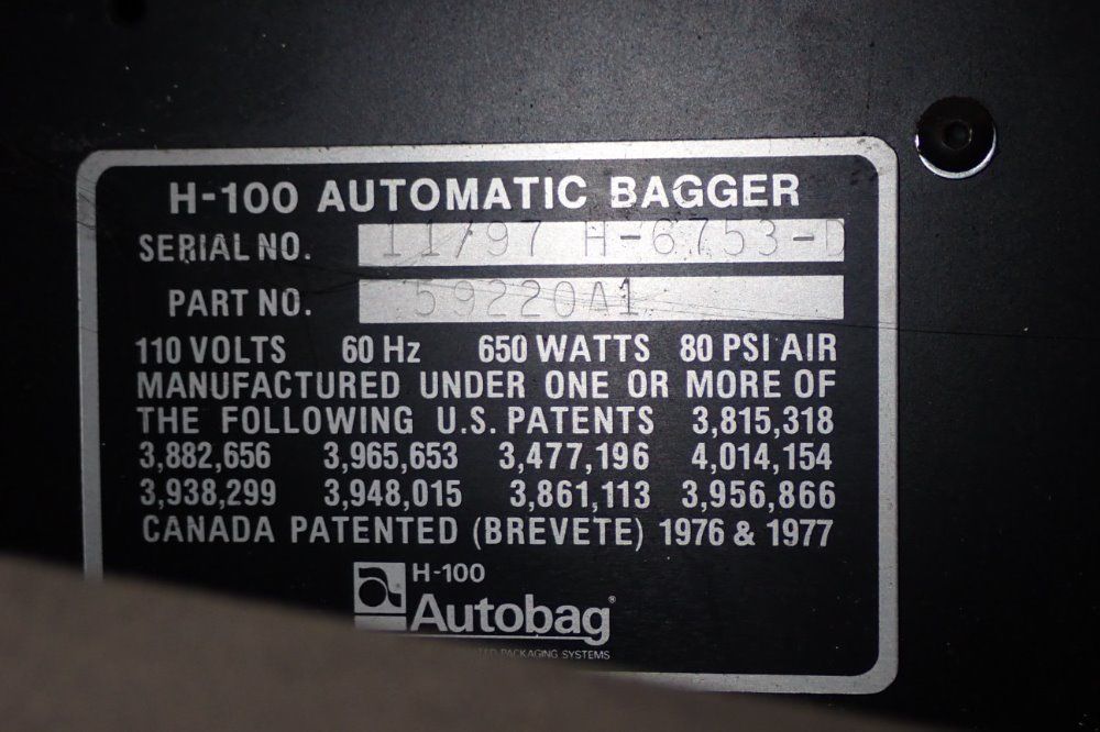 Automated Packaging Systems/autobag H-100 Automatic Bagger - H-100