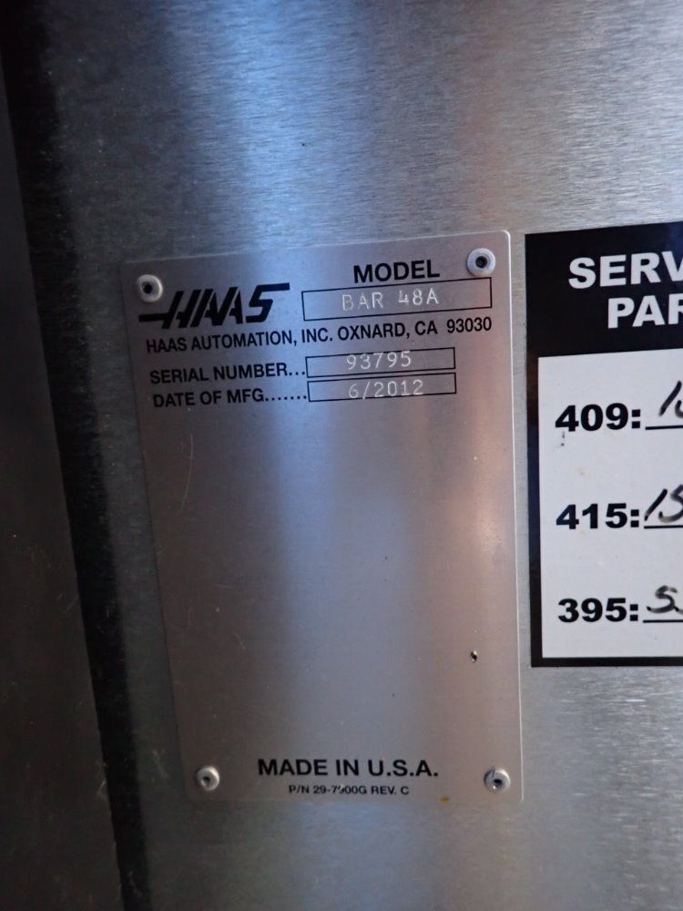 Haas 62" Servo Bar 300 Bar Feeder - Servo Bar 300