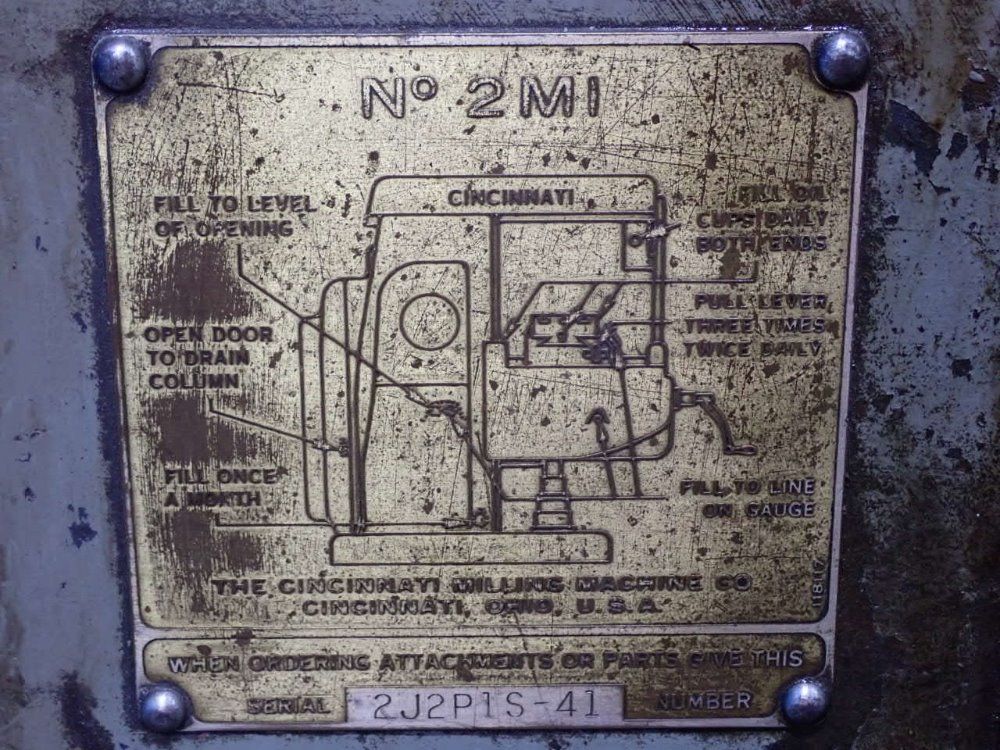 Cincinnati 20-1200rpm, 52"x10" Plate Horizontal Mill - 2mi