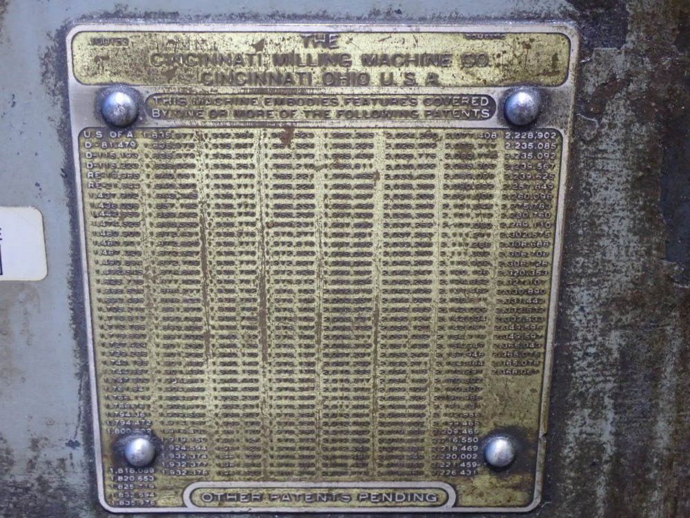 Cincinnati 20-1200rpm, 52"x10" Plate Horizontal Mill - 2mi