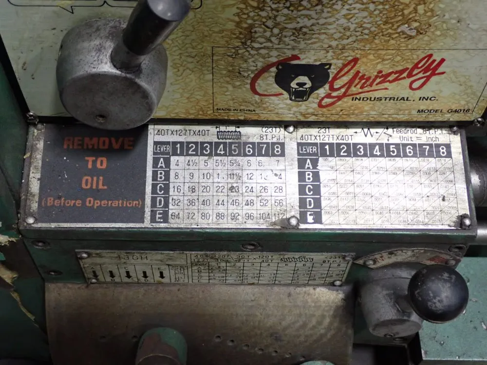 Grizzly 70-2000rpm, 13 1/2" Swing, 40" Centers Lathe - G4016