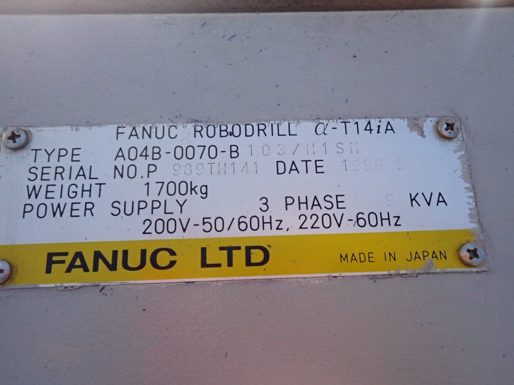 Fanuc 25 1/2" X 15" âˆ-t14ia Robodrill - âˆ-t14ia