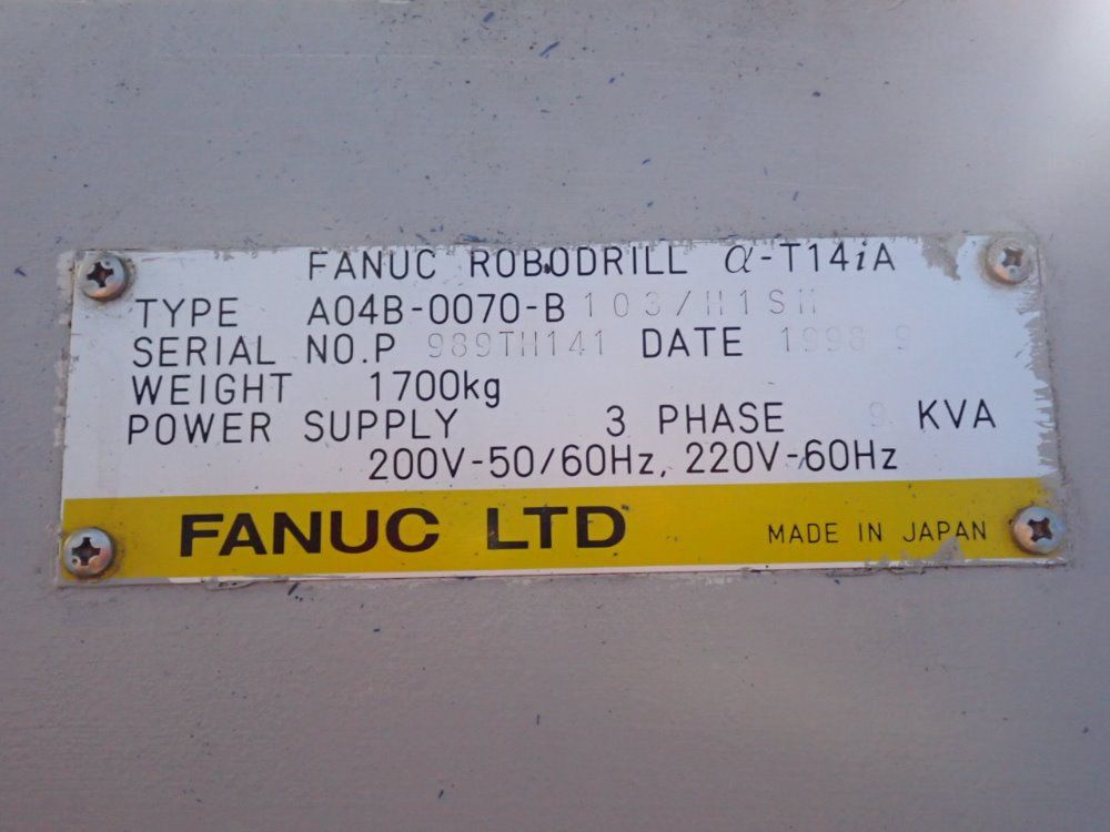 Fanuc 25 1/2" X 15" âˆ-t14ia Robodrill - âˆ-t14ia