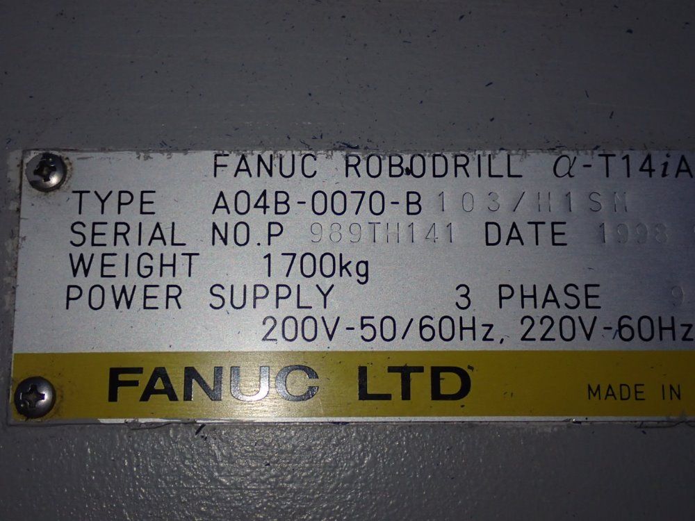 Fanuc 25 1/2" X 15" âˆ-t14ia Robodrill - âˆ-t14ia