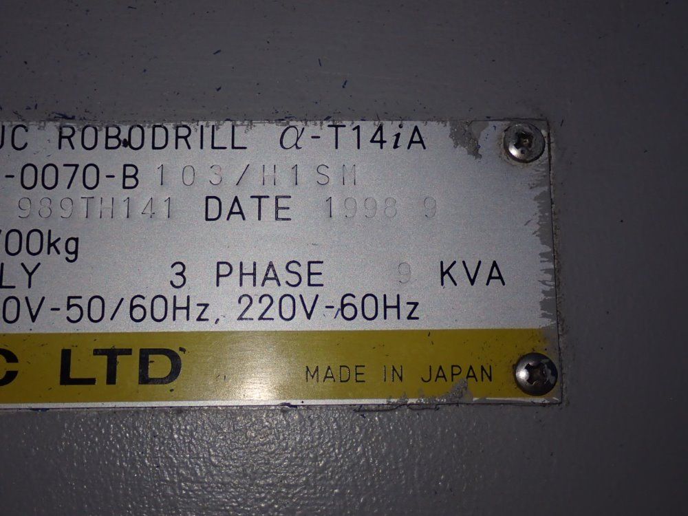 Fanuc 25 1/2" X 15" âˆ-t14ia Robodrill - âˆ-t14ia