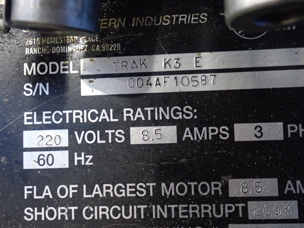 Trak 50" X 10" Trak K3e Cnc Vertical Mill - Trak K3e