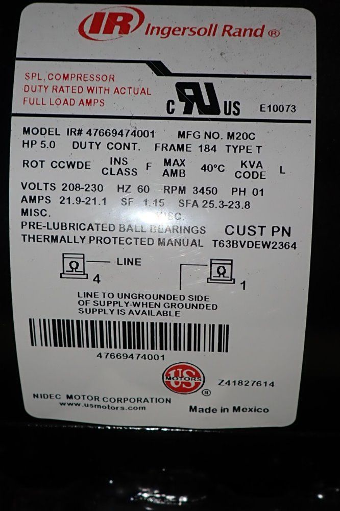 Ingersoll Rand 5 Hp/80 Gallons Ts4n5 Air Compressor - Ts4n5