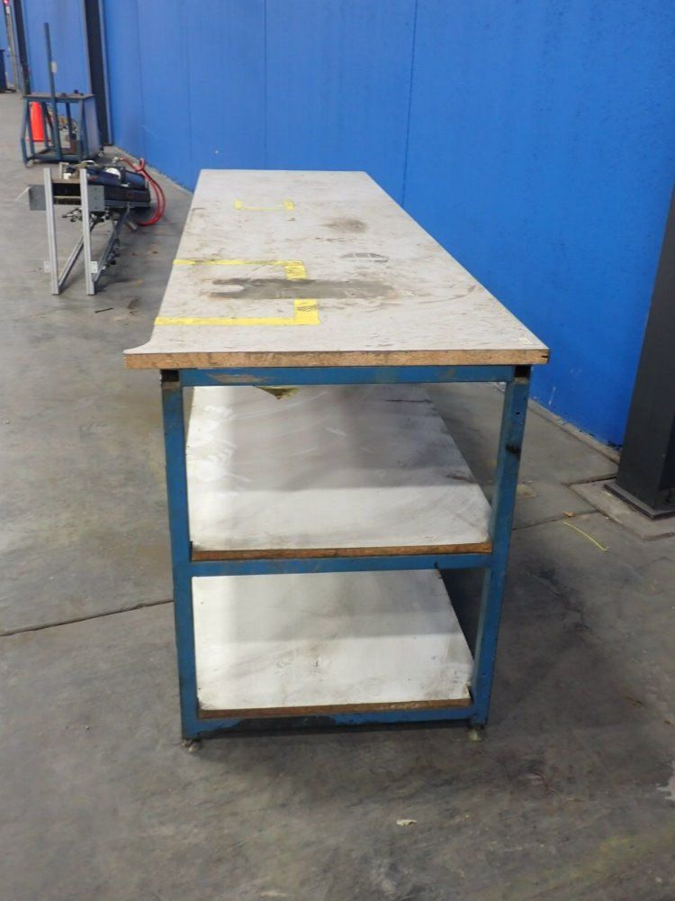 3 Shelves: 103"x31" Steel Frame Work Table