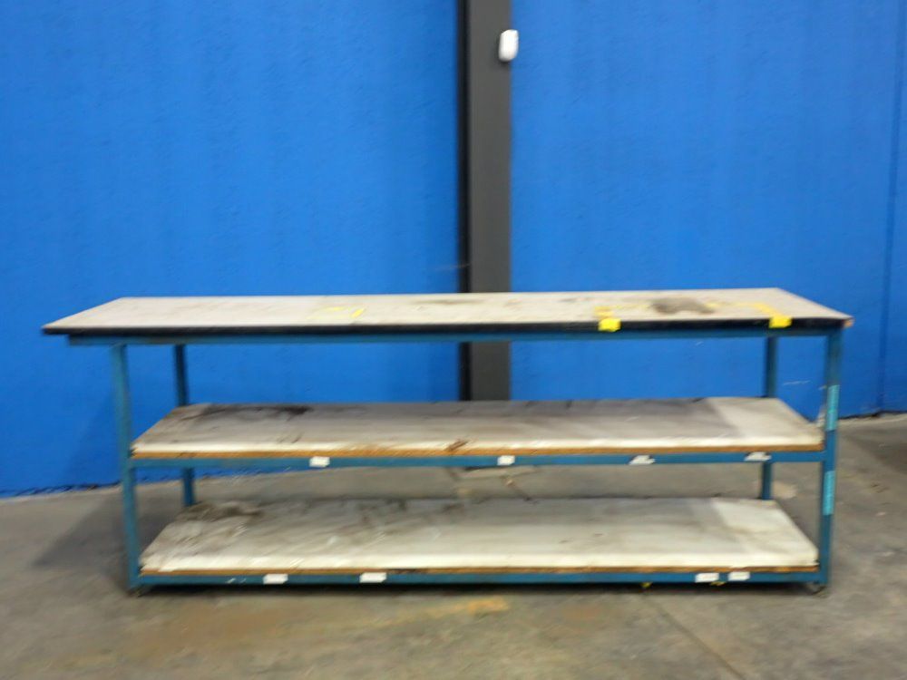 3 Shelves: 103"x31" Steel Frame Work Table