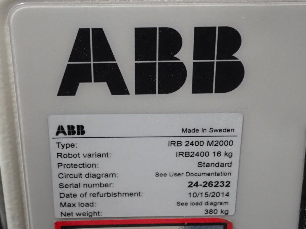 Abb 6 Axis, 16kg Industrial Robot - Irb 2400l