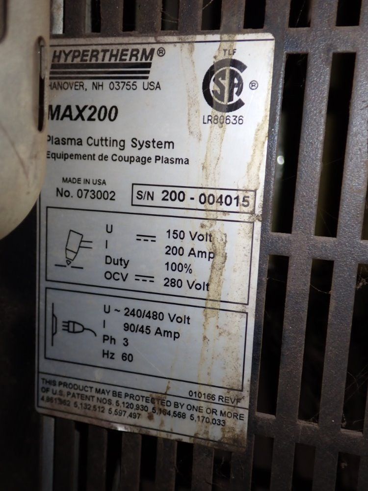 Hypertherm 200 Amps Max 200 Plasma Cutting System - Max 200