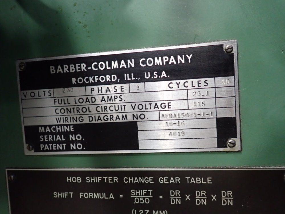 Barber Coleman 16-16 Hobber - 16-16