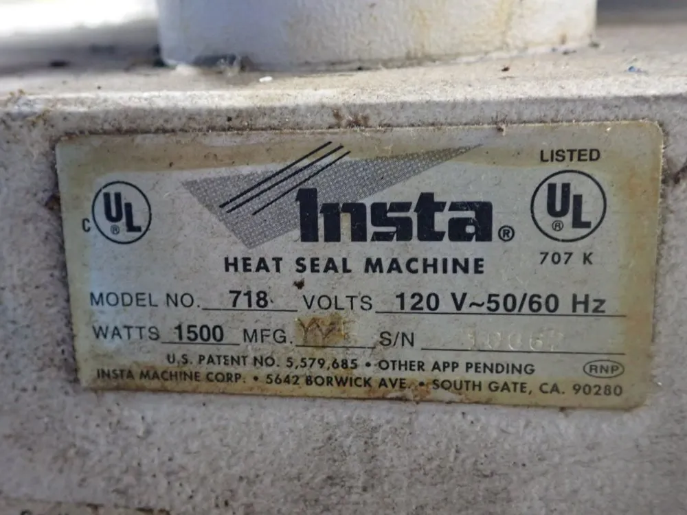 Insta Machine Corp. Heat Seal Machine - 716