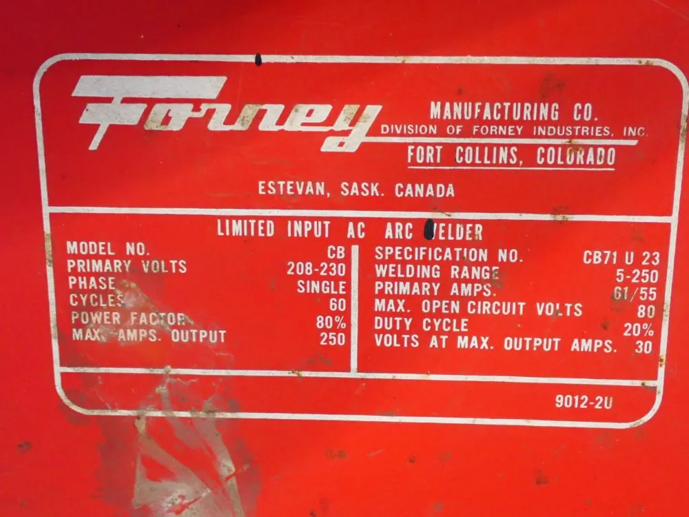 Forney 250a Arc Welder - Cb