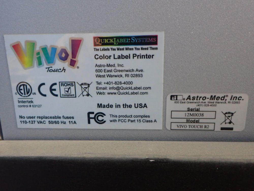 Astro-med Inc. Color Label Printer & Accessories - Vivo Touch R2