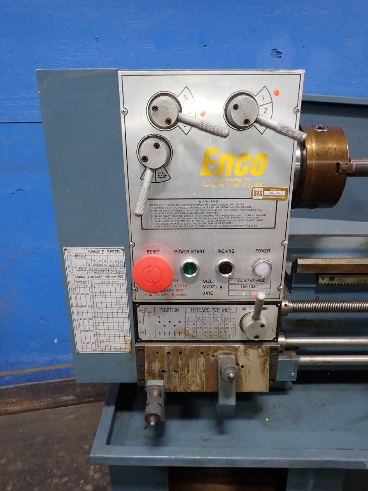 Enco 15"/13" 110-1351 Gap Bed Lathe - 110-1351