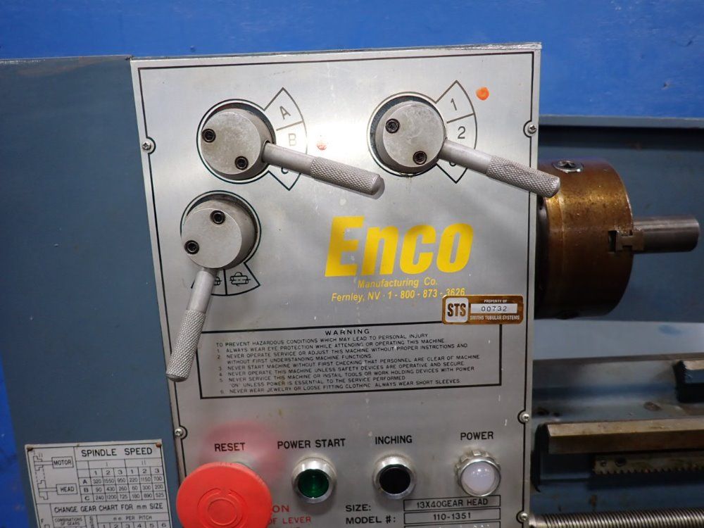 Enco 15"/13" 110-1351 Gap Bed Lathe - 110-1351