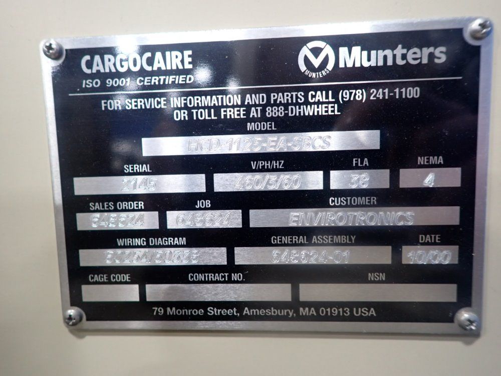 Munters Dehumidifier - Hco-1125-fa-sbcs